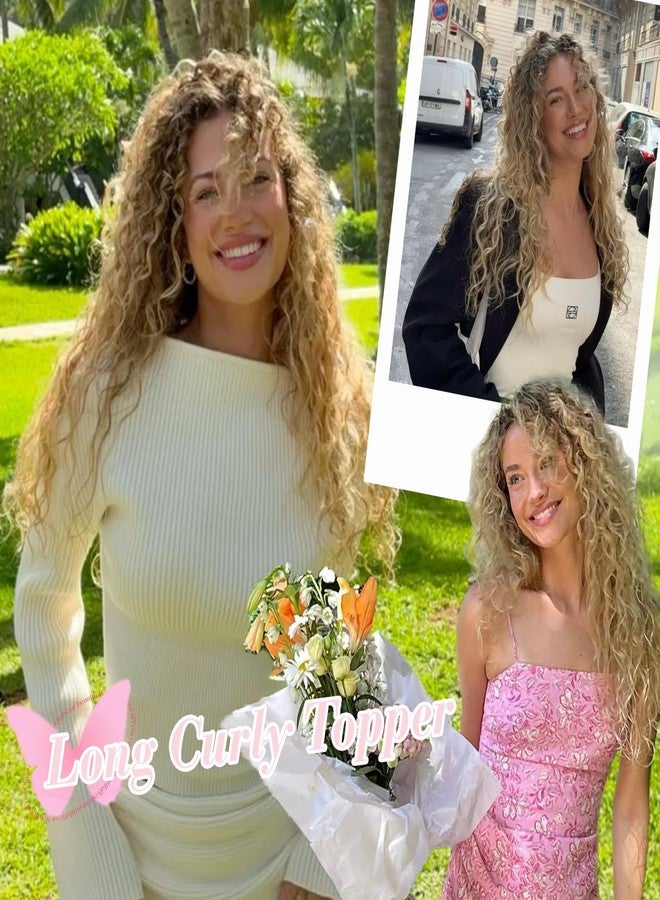 PANEWAY Curly Hair Toppers For Women with Thinning Hair Synthetic 6.5’’x6.5’’ Ladies Wiglets Full Coverage Blonde Topper Perfect for Daily, Holiday, Style - Image 5