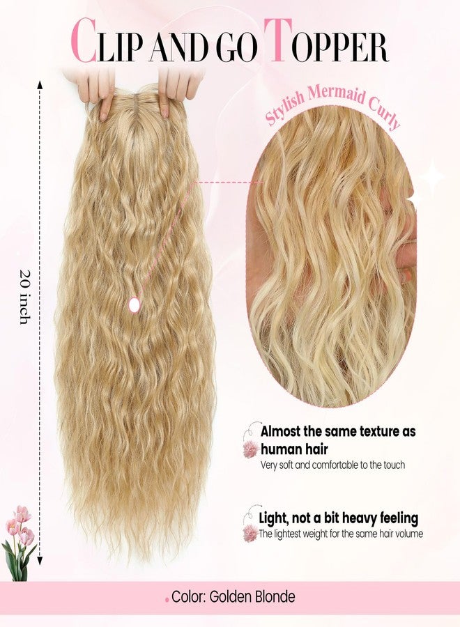 PANEWAY Curly Hair Toppers For Women with Thinning Hair Synthetic 6.5’’x6.5’’ Ladies Wiglets Full Coverage Blonde Topper Perfect for Daily, Holiday, Style - Image 3