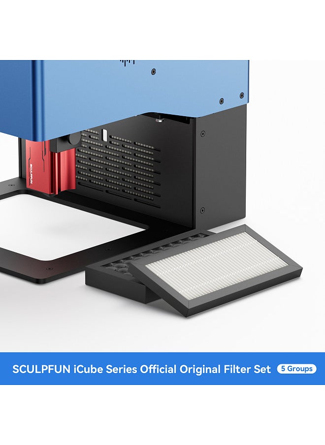 SCULPFUN iCube Series Filter Cotton Efficient Filtration with Activated Carbon and Easy Installation Suitable for iCube 10W/5W /3W - 5 Sets  - Image 5
