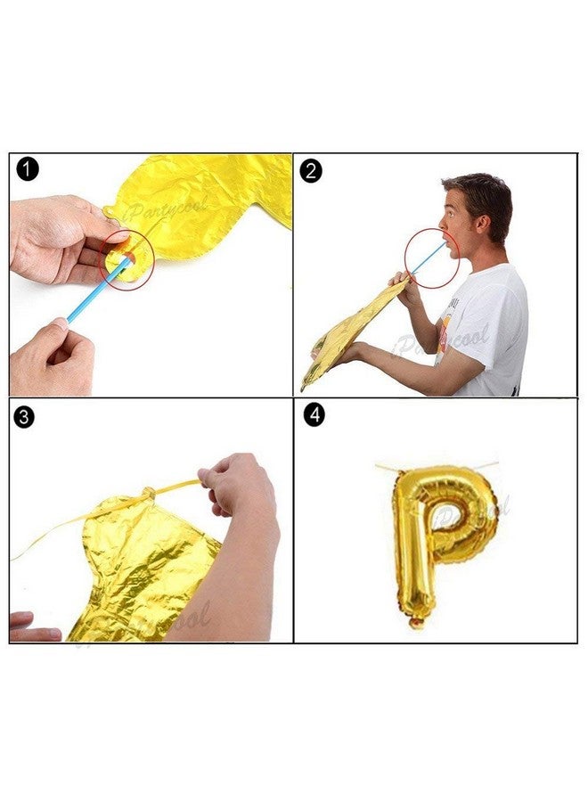 Balloonistics Happy Birthday Letter Golden Foil Balloons and Number Golden Foil Balloon for Party Decoration (Number 3) - Image 4
