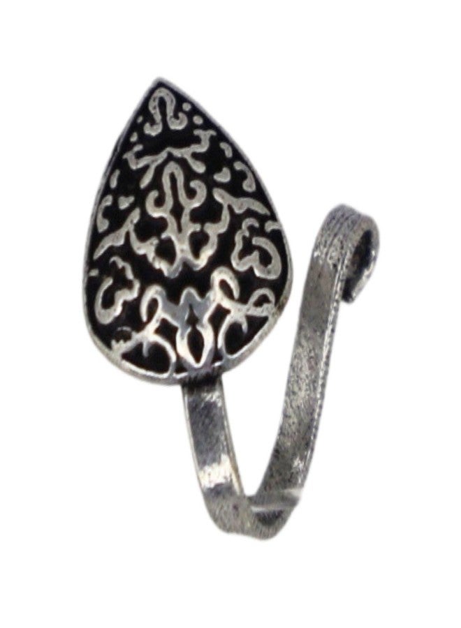 JWELLA Set of 3 Oxidised Silver Antique Tribal Clip On Nose Pin Combo Set for Women and Girls, Stylish Traditional Nosepins with Multiple Designs, Lightweight Nose Jewellery. - Image 4