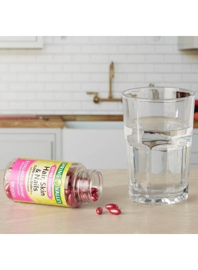 SPRING VALLEY مكمل غذائي أنيكس سبرينغ فالي بيوتين قوي إضافي للشعر والبشرة والأظافر، 5,000 ميكروغرام، 120 حبة (عبوة من 2)، 240 حبة (عبوة من 1) - Image 3