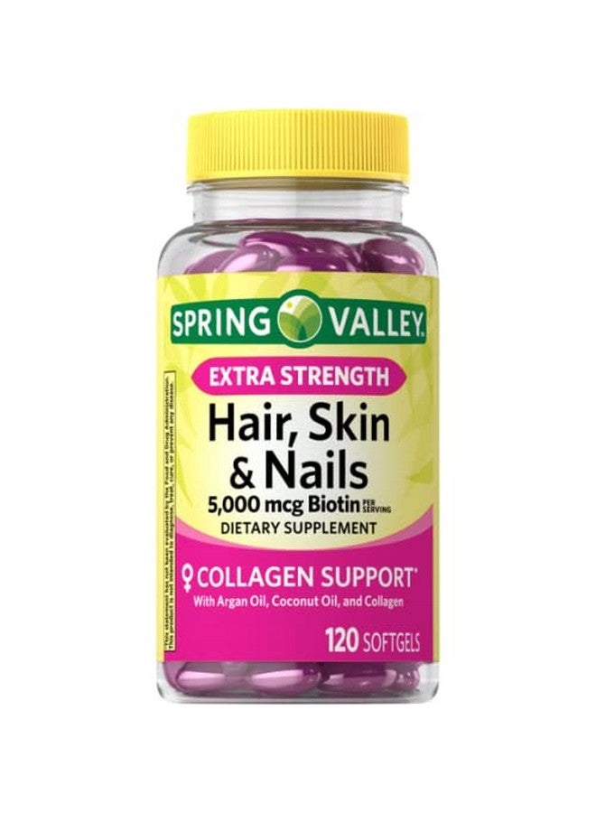 SPRING VALLEY مكمل غذائي أنيكس سبرينغ فالي بيوتين قوي إضافي للشعر والبشرة والأظافر، 5,000 ميكروغرام، 120 حبة (عبوة من 2)، 240 حبة (عبوة من 1) - Image 2