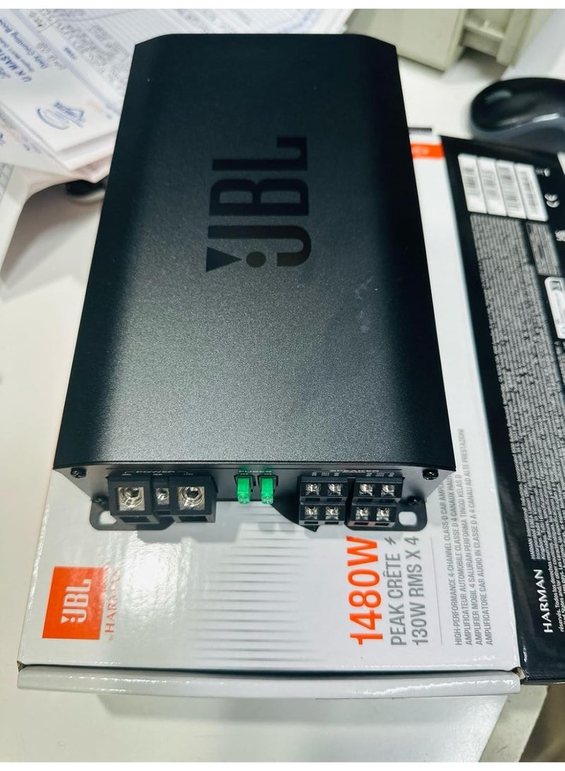 جي بي إل مضخم صوت للسيارة Stage GT90041، طاقة قصوى 1480 واط، 4 قنوات من الفئة D، 130 واط RMS × 4، مثالي للمساحات الصغيرة. - Image 5