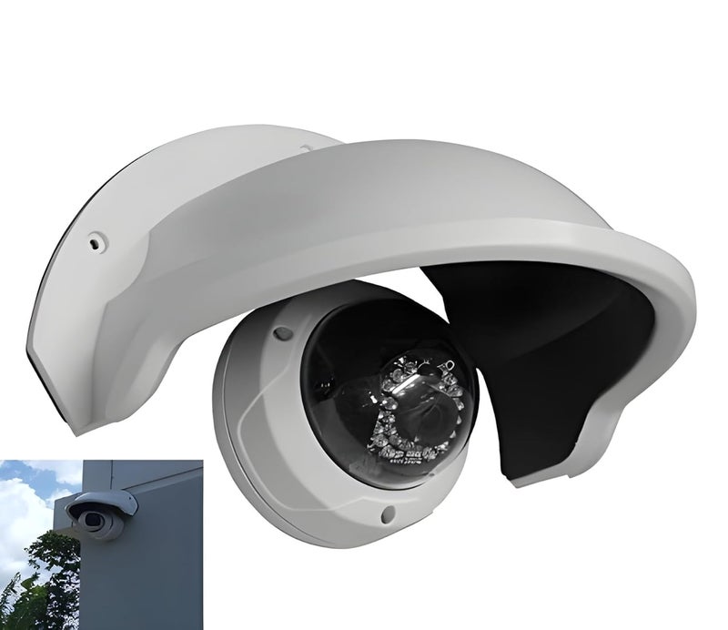 Kgeorix CCTV Camera Cover | Universal Sun & Rain Shield for Outdoor Security Cameras | Durable, White - Image 1