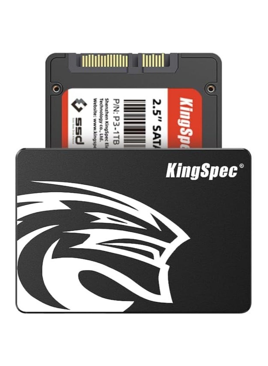 KingSpec 512GB 6.35cm SATA SSD, SATA III 6Gb/s Internal Solid State Drive - 3D NAND Flash TLC, Compatible with Desktop/Laptop/All-in-one