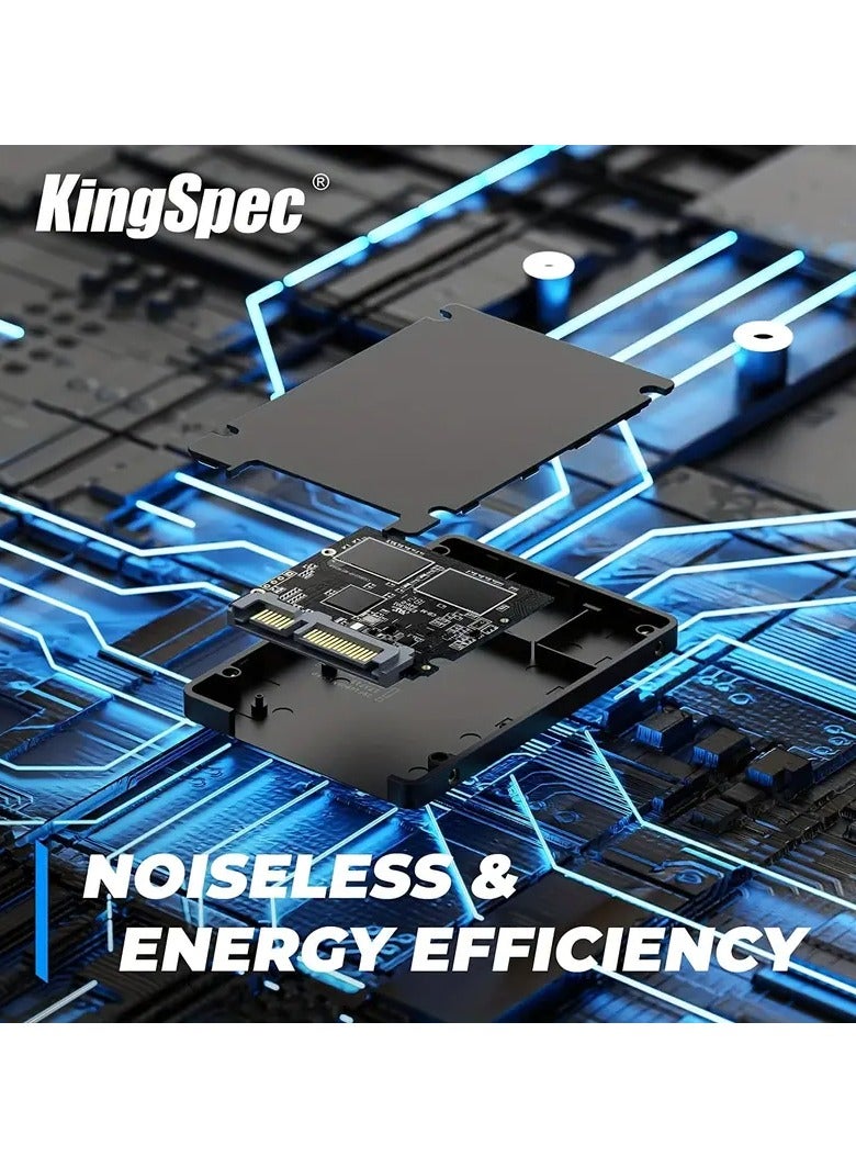 كينجس بيك KingSpec 512GB 6.35cm SATA SSD، محرك أقراص الحالة الصلبة الداخلي SATA III 6Gb/s - فلاش NAND ثلاثي الأبعاد TLC، متوافق مع أجهزة الكمبيوتر المكتبية/الكمبيوتر المحمول/الكل في واحد - Image 3