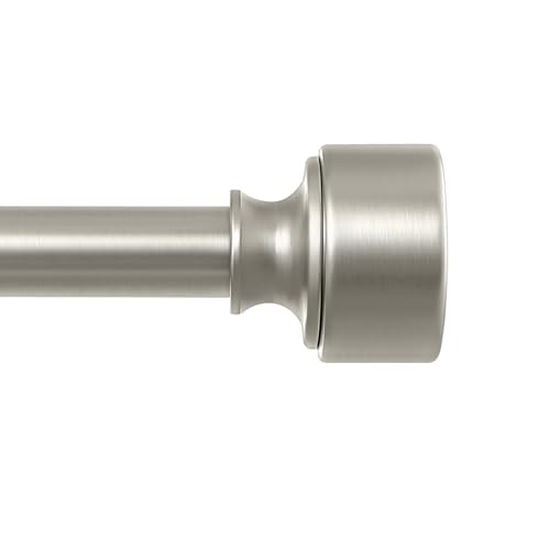 HEI! DEAR Brushed Nickel Curtain Rods for Windows 28 to 48 Inch(2.3-4ft), 1 Inch Diameter Heavy Duty Curtain Rod, Adjustable Decorative Drapery Poles 18-45", Satin Nickel - Image 1