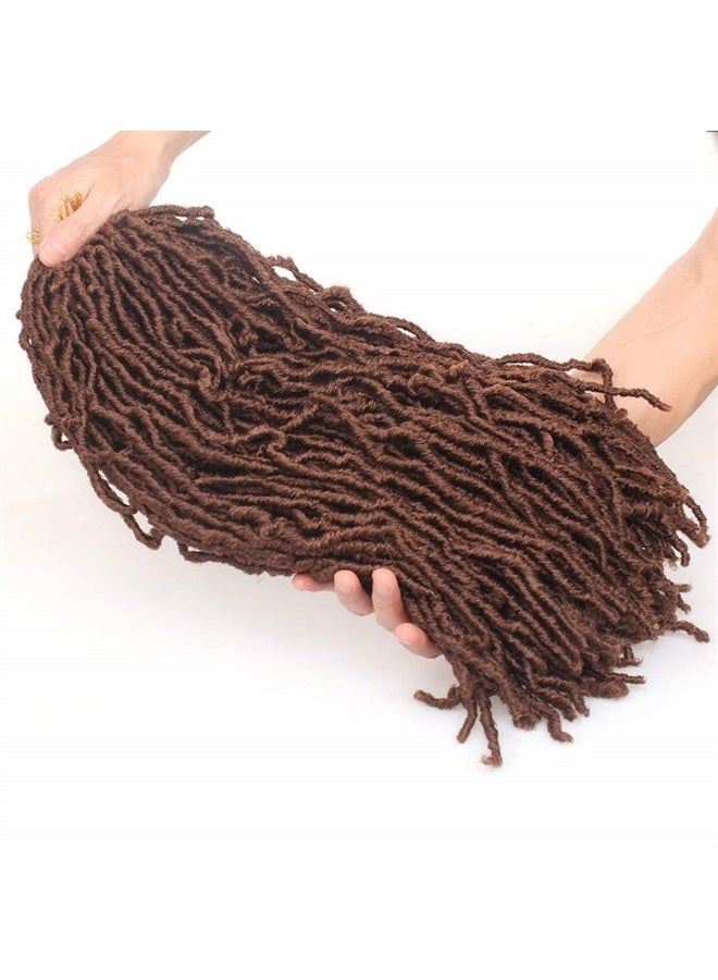 ZRQ 18 Inch 6 Packs New Faux locs Goddess Soft Locs Curly Wavy Crochet Braiding Hair Pre Looped Faux locs Crochet Hair Synthetic Extensions For Women(18 inch, 30#) - Image 2