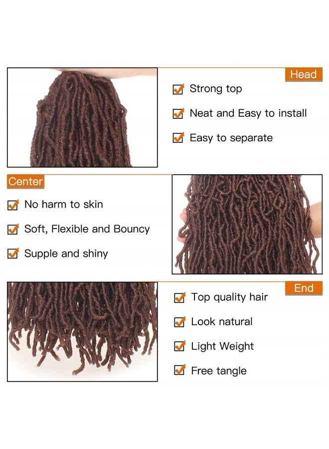 ZRQ 18 Inch 6 Packs New Faux locs Goddess Soft Locs Curly Wavy Crochet Braiding Hair Pre Looped Faux locs Crochet Hair Synthetic Extensions For Women(18 inch, 30#) - Image 1
