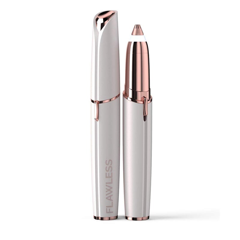 Finishing Touch Flawless Brows Eyebrow Hair Remover Electric Razor for Women with LED Light for Instant and Painless Hair Removal (White) - Image 1