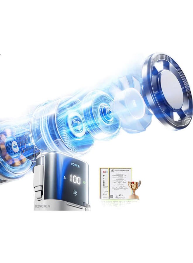 Venider Portable Handheld Mini Fan With Semiconductor Cooling, Built-In Charging Cable, Handheld Fan, Portable Fan, High-Speed Mini Fan, Rechargeable Handheld Fan With Long Battery Life - Image 2