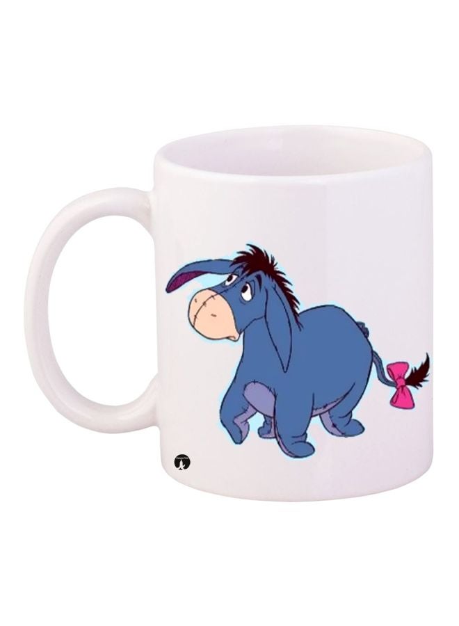 RYN Cartoon Printed Coffee Mug White/Blue/Pink 11ounce