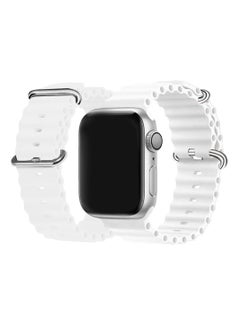 CATANES Apple Watch Ocean Band 49mm 45mm 44mm 42mm Soft Silicone Loop Strap for iWatch Series Ultra/8/7/SE/6/5/4/3/2/1 White  - Image 5