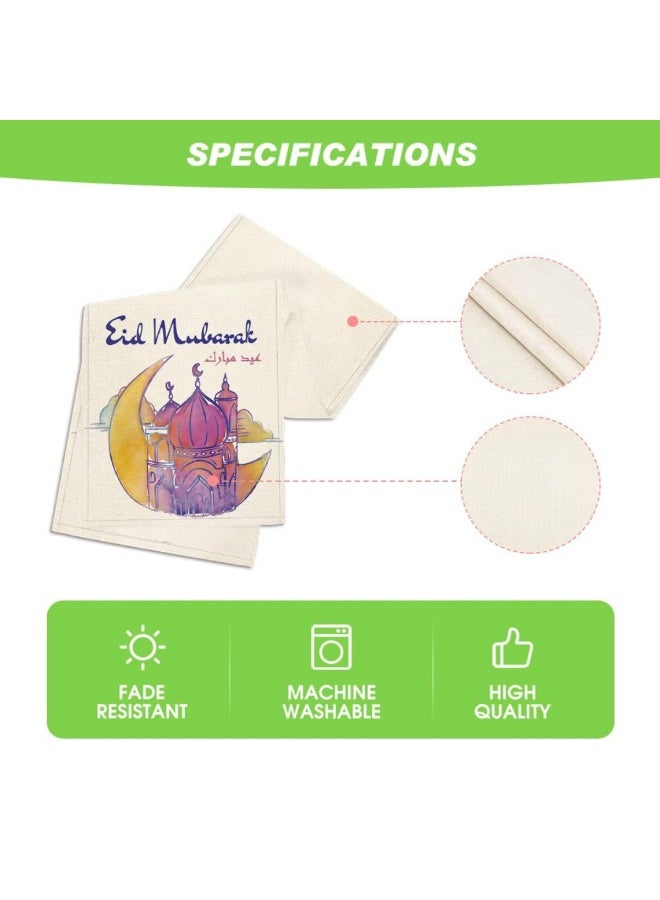 NIBEMINENT Eid Mubarak Table Runner Linen Table Runner 13x70 inches, Star Moon Table Runner, Ramadan Decoration Home Dinning Room Decoration - Image 4