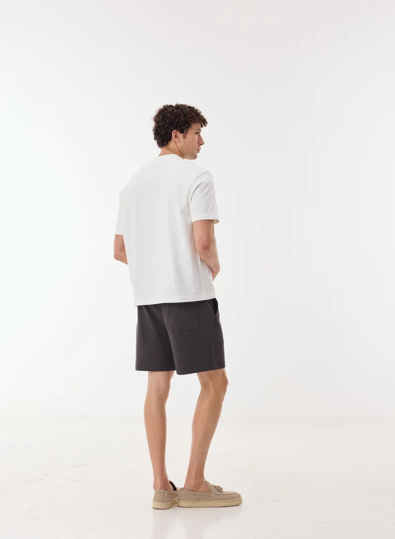 Ashita Fernandes  Adrian Men’s White Cotton Blend T-Shirt – Fitted Round Neck Half Sleeve Slip-On Casual Wear for Men | Best Price UAE