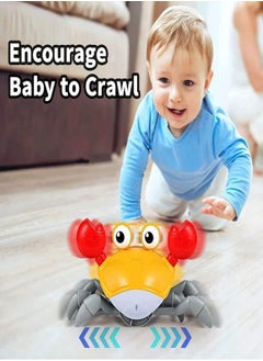 Gerenic Red Crawling Crab Toys with Light Up, Interactive Musical Toy with Automatically Avoid Obstacles, USB Rechargeable, Fun Moving Toy for Kids  - Image 3