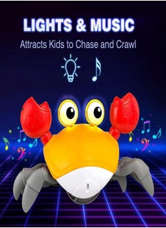 Gerenic Red Crawling Crab Toys with Light Up, Interactive Musical Toy with Automatically Avoid Obstacles, USB Rechargeable, Fun Moving Toy for Kids  - Image 5