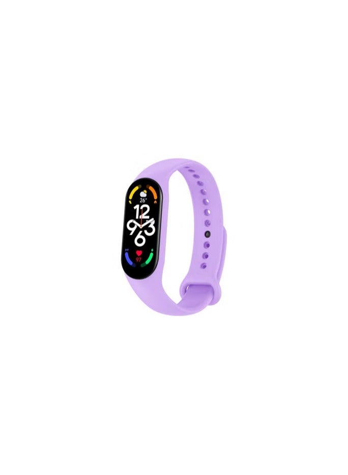 CATANES Xiaomi Mi Band 7 Replacement Strap Soft Silicone Watch Band Sport Wristband Bracelet Compatible with Mi Band 7 Smart Fitness Tracker 2022 Release Purple - Image 1