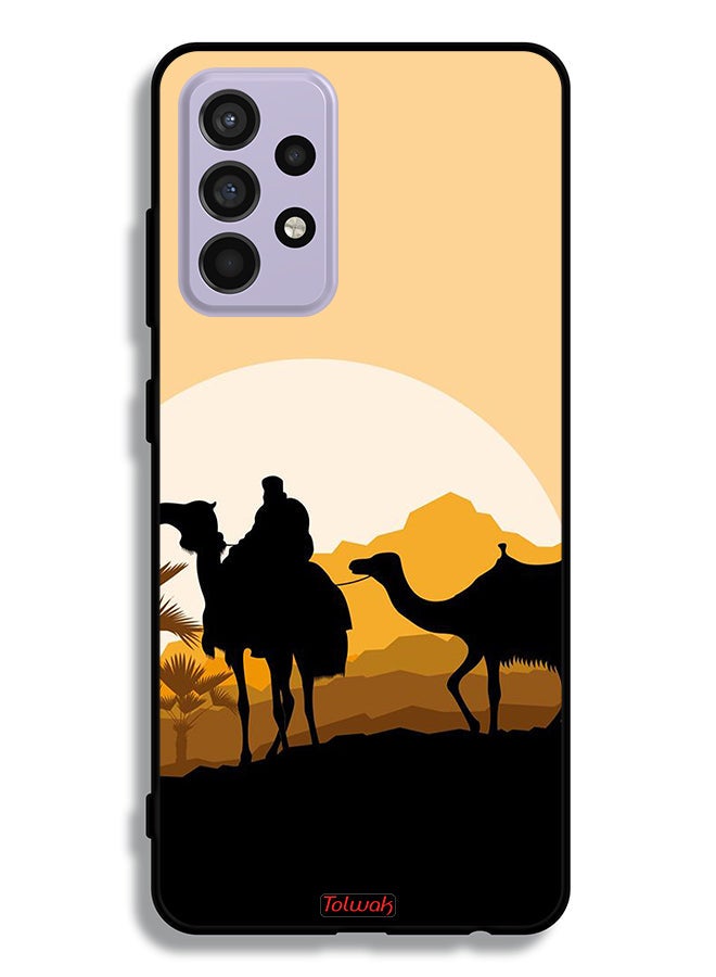 Tolwak Samsung Galaxy A52 5G Protective Case Cover Camels In Desert Art - Image 1