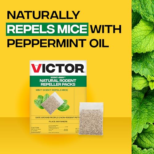 Victor M805 Scent-Away Natural Rodent Repeller – Peppermint Oil Mouse and Rat Repellent – 5 High-Strength Rodent Repelling Sachets Included - Image 2