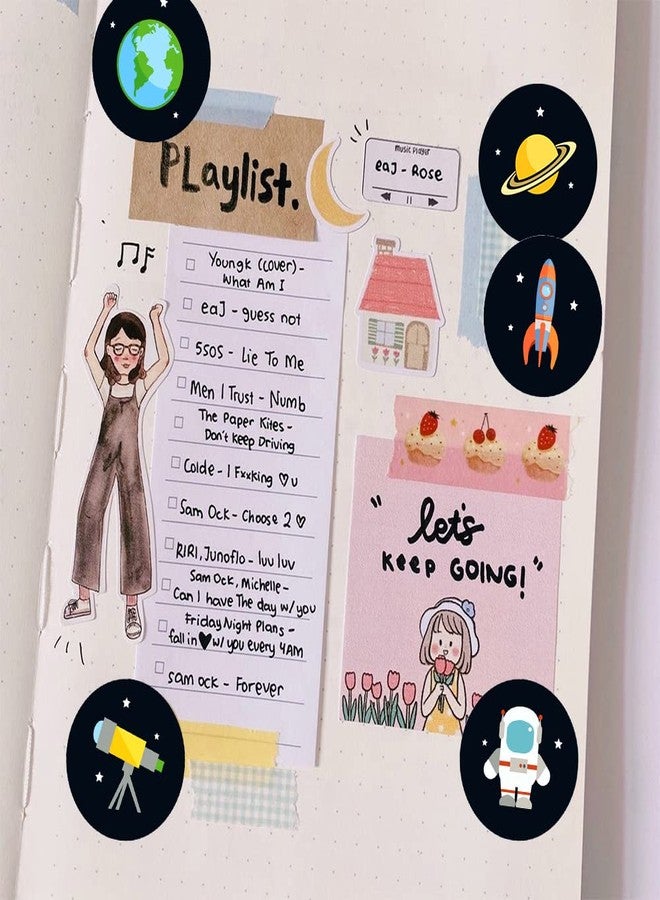 REWIDPARTY Motivational Stickers Rolls for Kids & Students - Cute Space Theme Incentive Stickers for School & Classroom (500 Per Roll) - Image 5