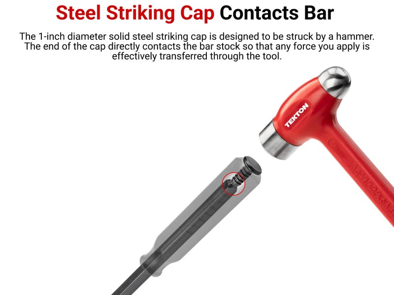 TEKTON 25-Inch Angled Tip Handled Pry Bar with Striking Cap | LSQ42025 - Image 4