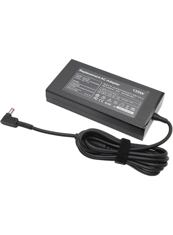 Terabyte 135W Charger 19V 7.1A 5.5x1.7mm Compatible for Acer Nitro 5 N18C3 AN515-51 AN515-41 AN515-43 AN517-51 N18C4 ADP-135K ADP-135KB Laptop Adapter Power Supply Cord - Image 3