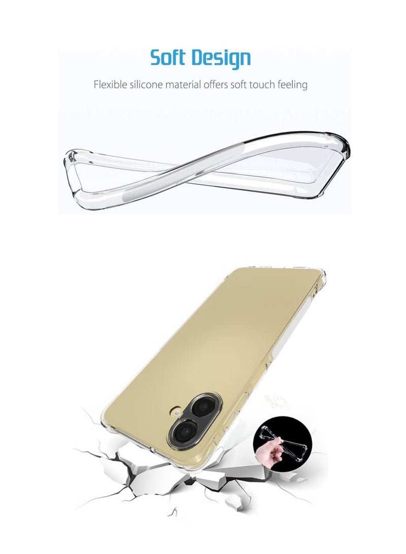 غطاء حماية مضاد للصدمات لجهاز سامسونج جالاكسي A07 - شفاف للغاية، متين وبتقطيعات دقيقة - حماية من الخدوش، الغبار والبقع - غطاء خلفي من السيليكون الشفاف لجهاز سامسونج جالاكسي A07 - Image 3