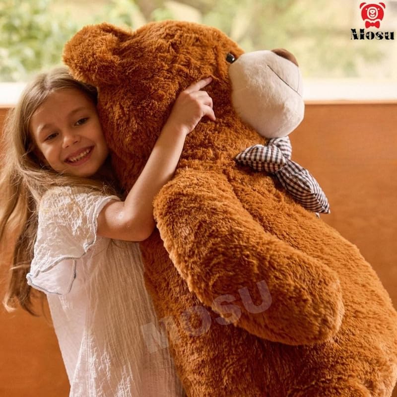 MOSU دب عملاق 6 أقدام بني محشو، هدية دب عيد الحب للنساء، صديقة، صديق، دب محشو ناعم بحجم الحياة للبنات والأولاد، هدية محشوة للأطفال (6 أقدام) - Image 3