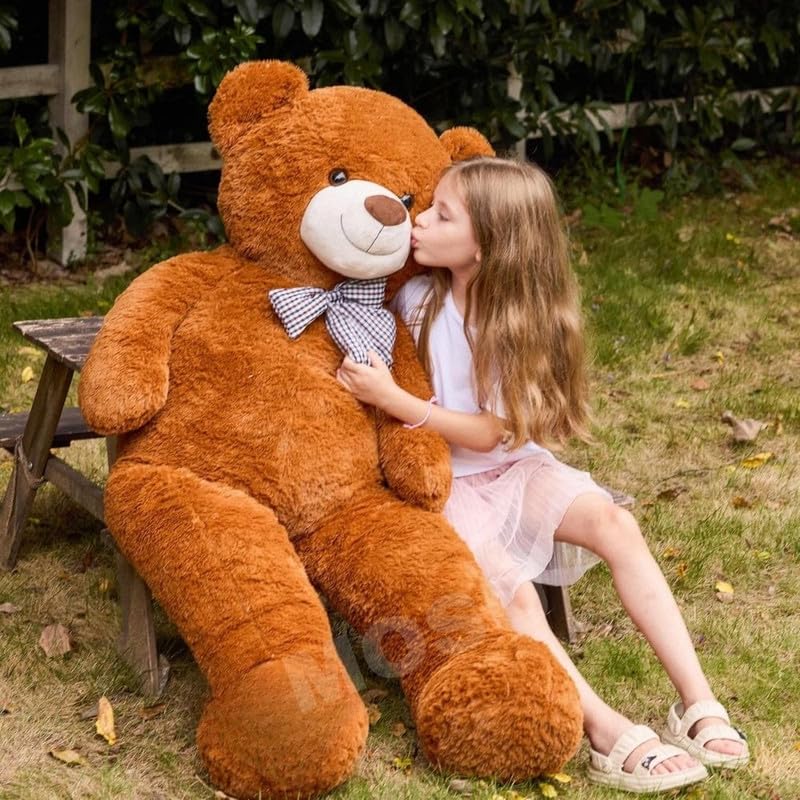 MOSU دب عملاق 6 أقدام بني محشو، هدية دب عيد الحب للنساء، صديقة، صديق، دب محشو ناعم بحجم الحياة للبنات والأولاد، هدية محشوة للأطفال (6 أقدام) - Image 5