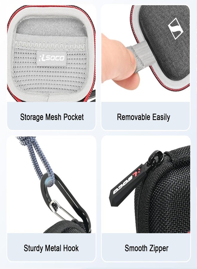 RLSOCO Hard Case for Sennheiser Momentum True Wireless 4/3 Smart Earbuds (Black) - Image 3