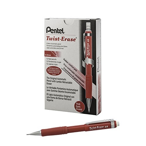 Pentel TwistErase III Mechanical Pencil 09mm Red Barrel - Image 3