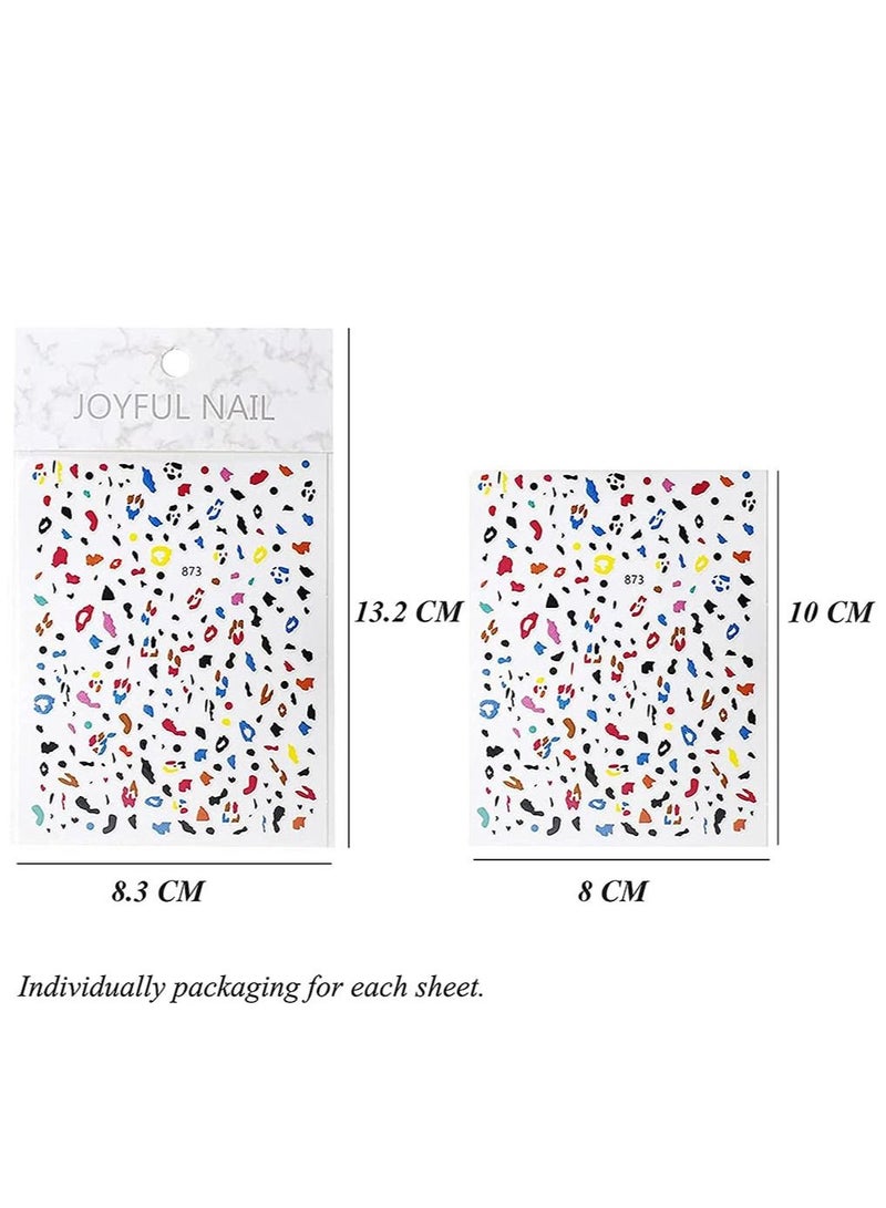 SYOSI 12 Sheets 3D Nail Art Stickers Decals, Nail Stickers for Women Kids Girls Self Adhesive Nail Toe Decals for DIY Nail Art Decoration Include Hearts Stars Flowers Rainbow Letters Cherry Ect - Image 4