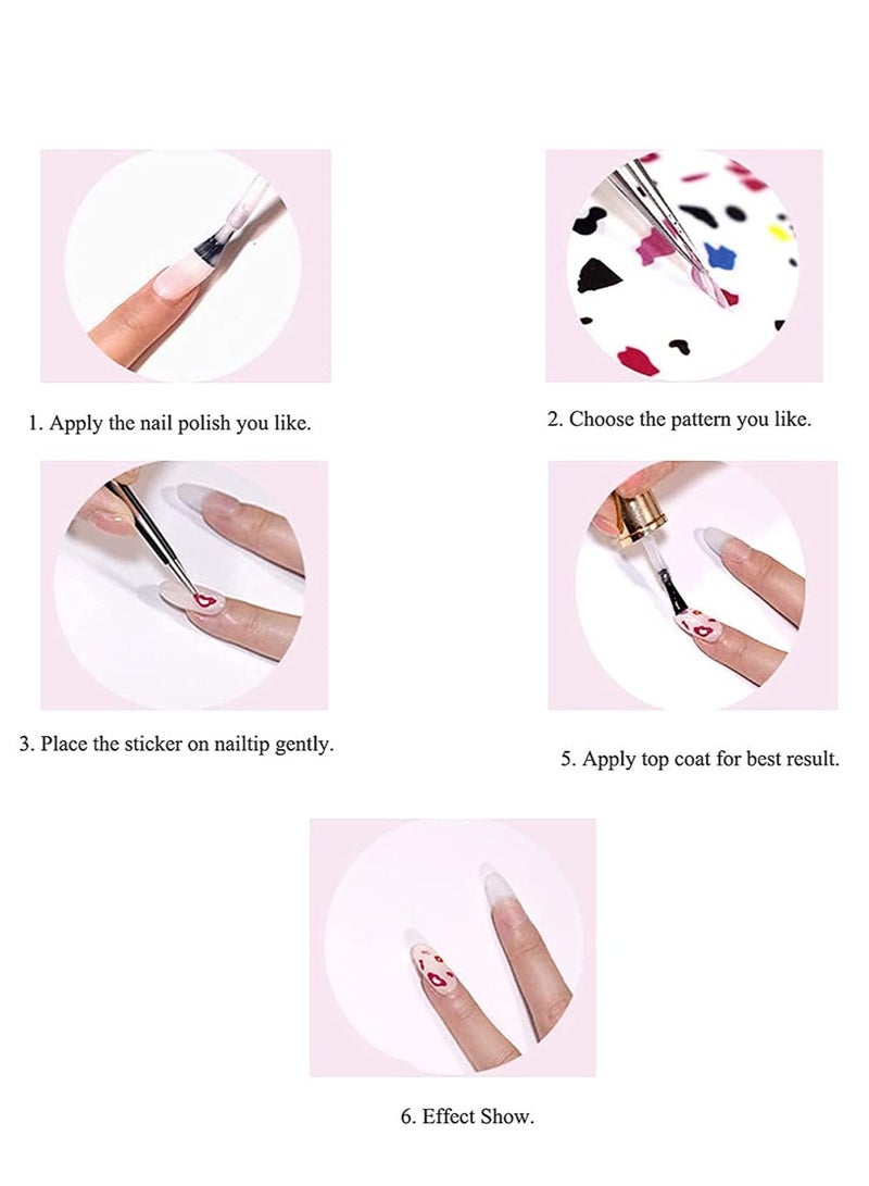 SYOSI 12 Sheets 3D Nail Art Stickers Decals, Nail Stickers for Women Kids Girls Self Adhesive Nail Toe Decals for DIY Nail Art Decoration Include Hearts Stars Flowers Rainbow Letters Cherry Ect - Image 3