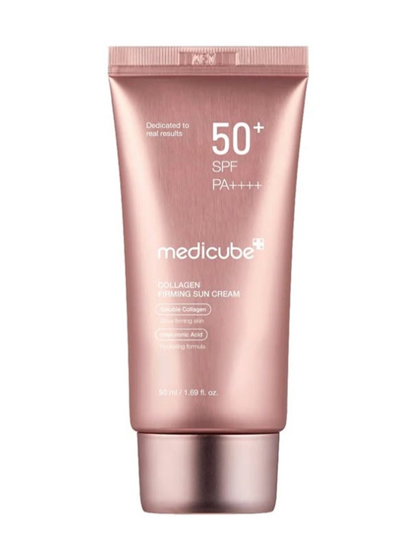 ميديكيوب كريم كولاجين لشد البشرة من الشمس 50 مل، 1.69 أونصة سائلة، مقاوم للماء، عامل حماية من أشعة الشمس فوق البنفسجية 50+، للرجال والنساء، غير دهني، مرطب خفيف، واسع الطيف، بخصائص مضادة للشيخوخة - Image 1