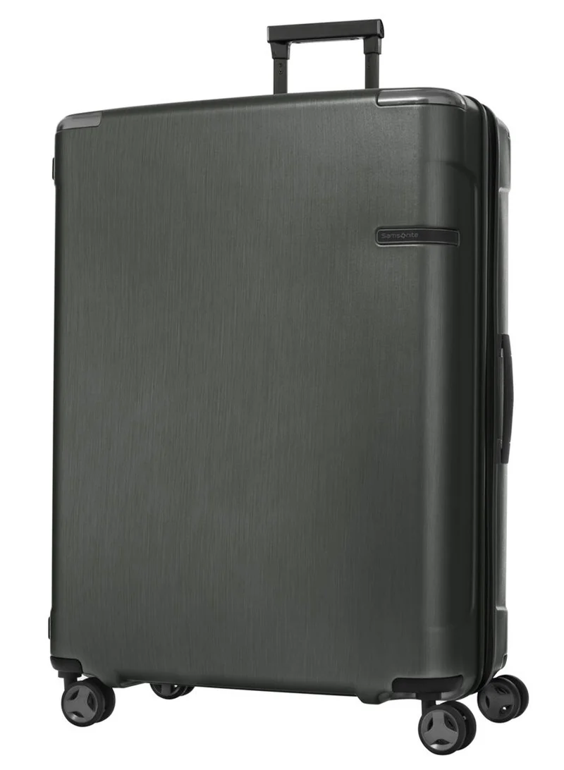 Evoa Suitcase Cabin Size 81 cm / 30 inch, 4 Spinner Wheels, Polycarbonate, Brushed Black|Aero-Trac Suspension Wheels|TSA Lock|Divider Pad|Anti-Theft Secuirty Zipper|Expandable - 10 Years International Warranty