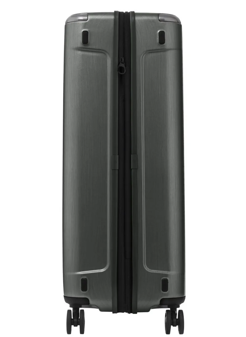 Samsonite  Evoa Suitcase Cabin Size 81 cm / 30 inch, 4 Spinner Wheels, Polycarbonate, Brushed Black|Aero-Trac Suspension Wheels|TSA Lock|Divider Pad|Anti-Theft Secuirty Zipper|Expandable - 10 Years International Warranty  | Best Price UAE