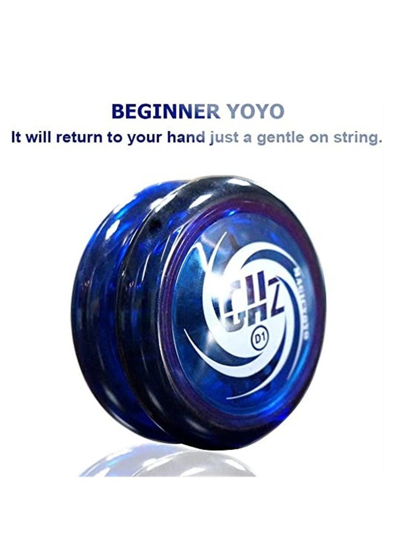 SYOSI - D1 GHZ Looping Yoyo Responsive Yoyo Ball for kids, Beginner Yoyo, Easy to Play and Practise Basic Looping Tricks, with 6 Yoyo Strings, Yo-Yo Glove, Yo Yo Bag (D1 - Blue) - Image 1