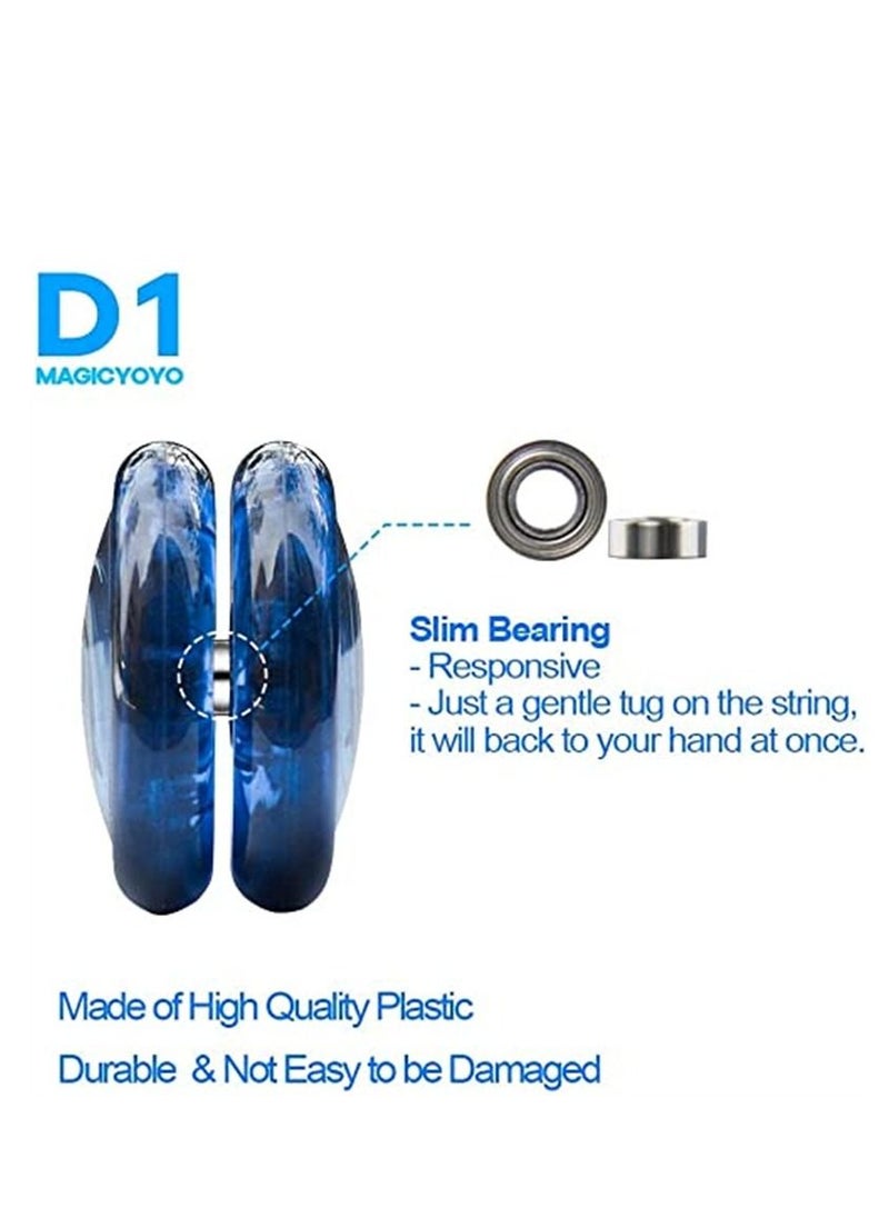 SYOSI - D1 GHZ Looping Yoyo Responsive Yoyo Ball for kids, Beginner Yoyo, Easy to Play and Practise Basic Looping Tricks, with 6 Yoyo Strings, Yo-Yo Glove, Yo Yo Bag (D1 - Blue) - Image 1