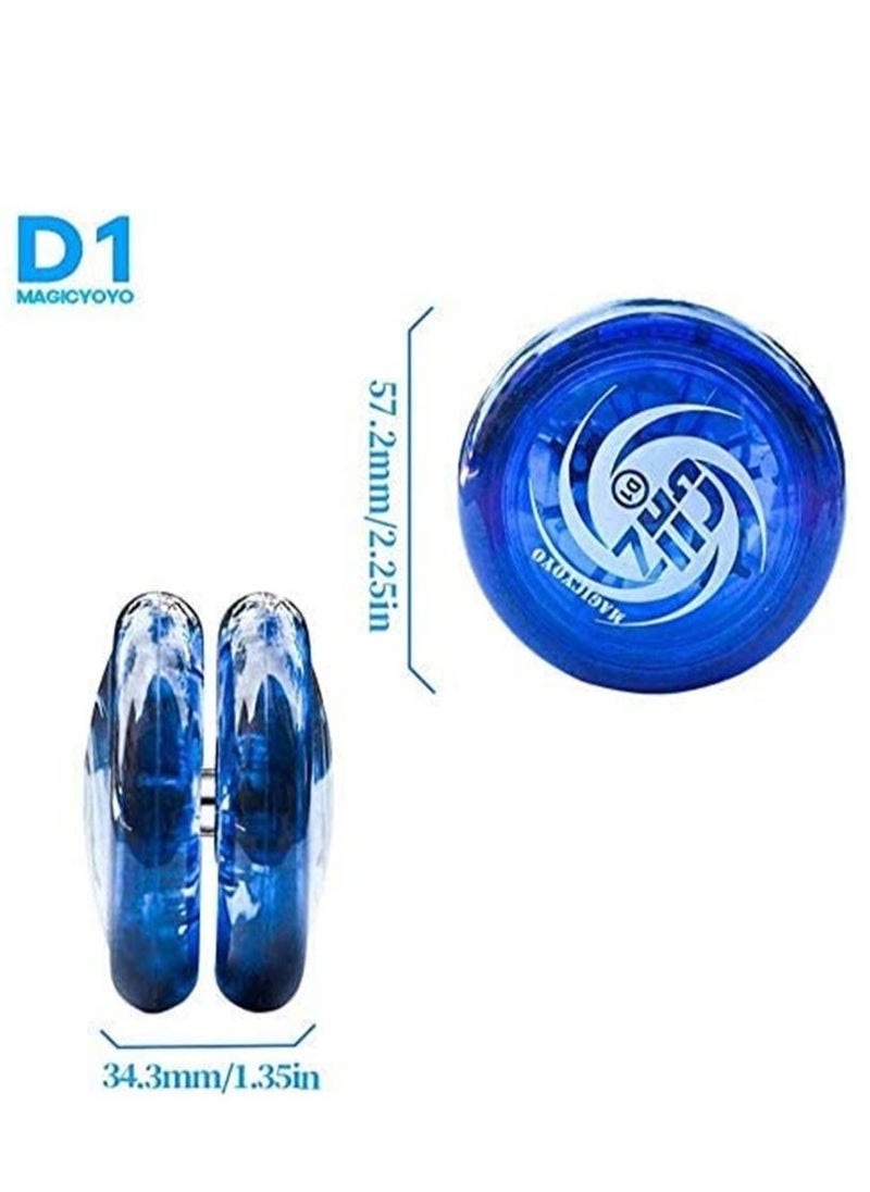 SYOSI - D1 GHZ Looping Yoyo Responsive Yoyo Ball for kids, Beginner Yoyo, Easy to Play and Practise Basic Looping Tricks, with 6 Yoyo Strings, Yo-Yo Glove, Yo Yo Bag (D1 - Blue) - Image 1