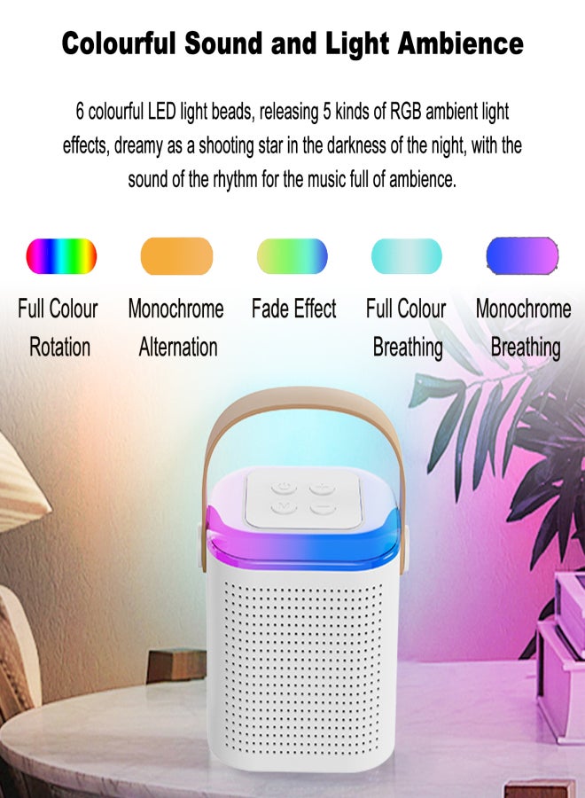 Karaoke Machine with Wireless Microphone Portable for Adults & Kids BT Karaoke Speaker RGB Lights Speaker Supports TF Card Type-C Headphone Auxin Monitoring for Party Meeting - Image 2