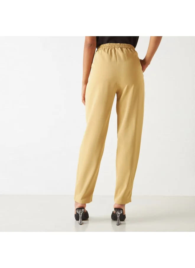2Xtremz 2Xtremz Tapered Trousers with Pleat Detail and Button Closure