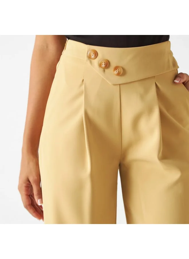 2Xtremz 2Xtremz Tapered Trousers with Pleat Detail and Button Closure