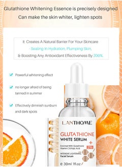 Lanthome Advanced Glutathione White Serum, Intensive Lightening Facial Serum Whitening The Skin Diminish Sunburn And Dark Spots 30ML  - Image 4