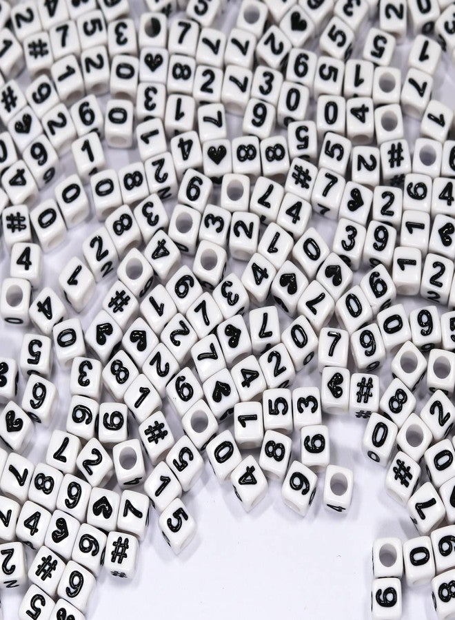 Melius 500Pcs Acrylic Number Beads for Jewelry Making, DIY Necklaces, Key Chains, Bracelets (6x6 Square, White) - Image 4