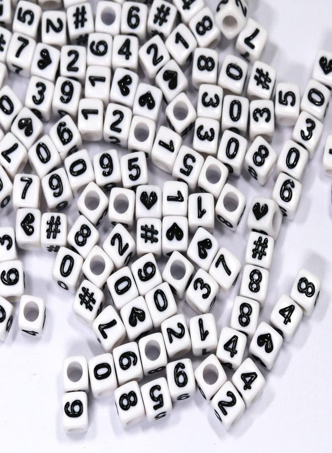 Melius 500Pcs Acrylic Number Beads for Jewelry Making, DIY Necklaces, Key Chains, Bracelets (6x6 Square, White) - Image 3