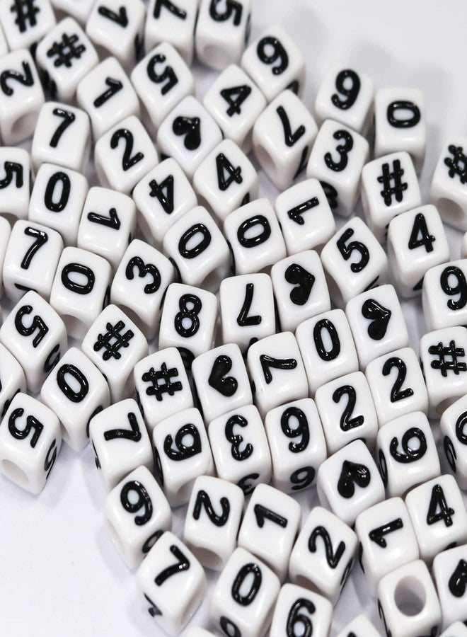 Melius 500Pcs Acrylic Number Beads for Jewelry Making, DIY Necklaces, Key Chains, Bracelets (6x6 Square, White) - Image 5