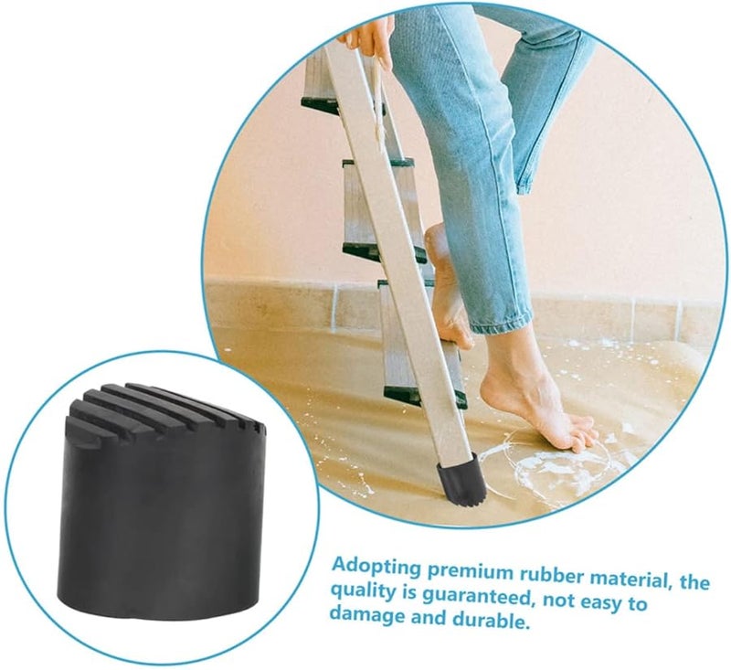 4 Pcs Black Non Slip Rubber Ladder Feet Covers Adjustable Anti Skid Pads for Stepladder Protection - Image 4