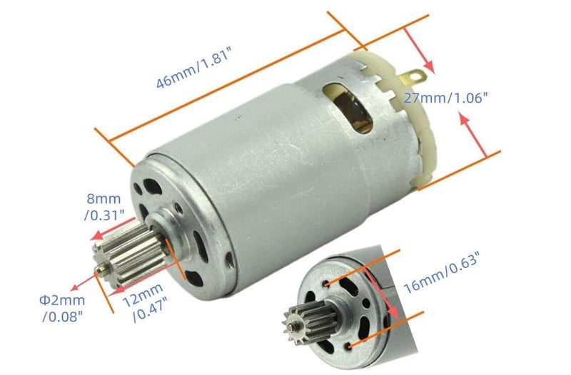 CHANCS Torque Magnetic Mini Electric Motor 390 DC 6V 19000RPM with 12-Tooth Gear for DIY Toys Cars with Replace RS-380 - Image 2